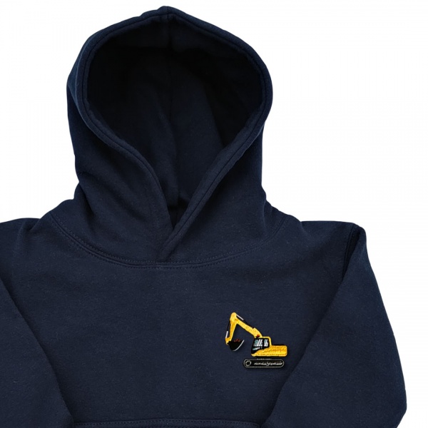 Organic Kids Digger Hoodie - Yellow Embroidery